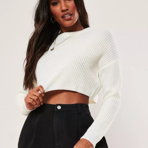 Misguided Cropped white sweater - Picture 1 of 2